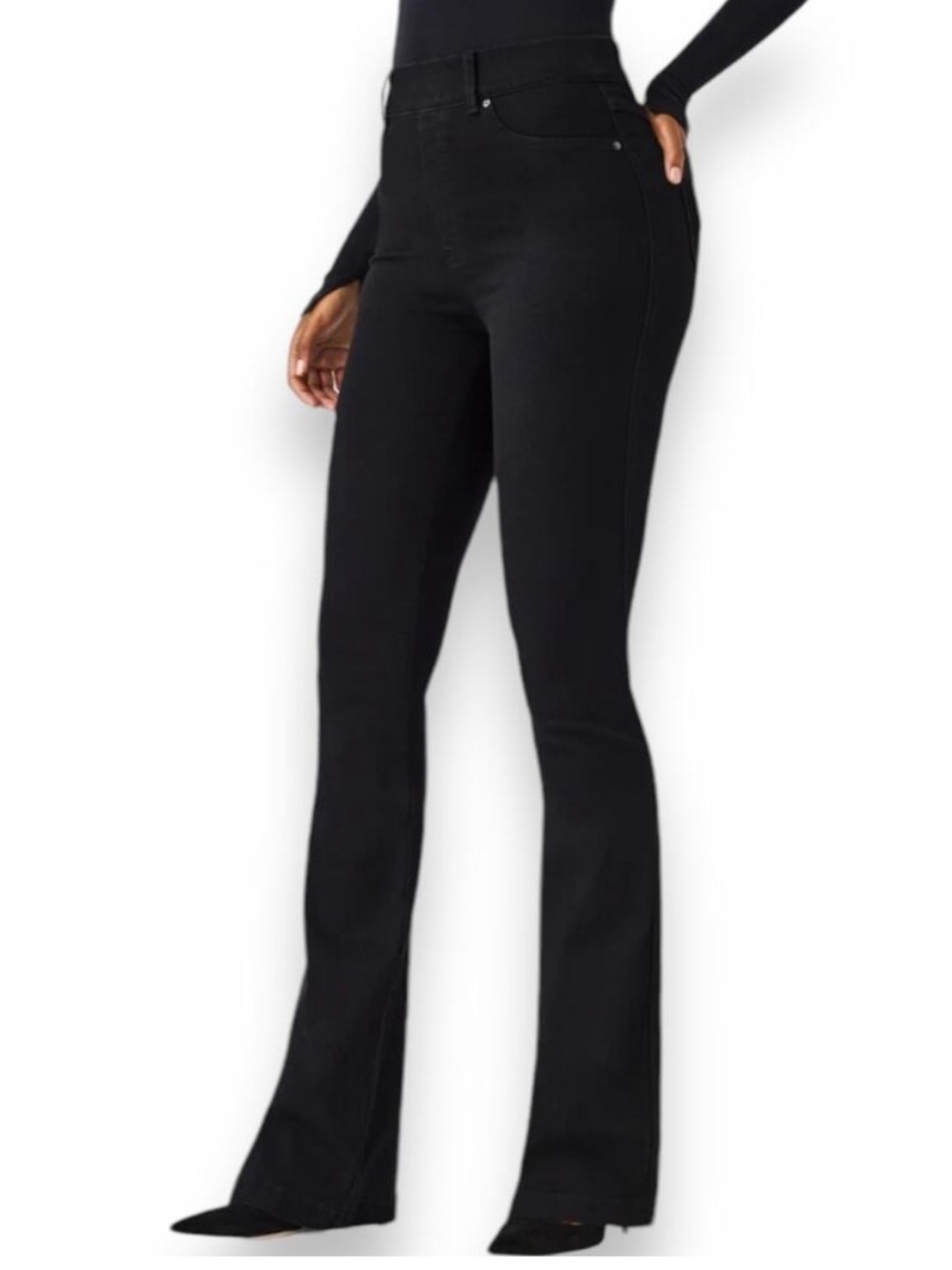 Spanx EveryWear Pull On Flare Jeans Black Size 1X